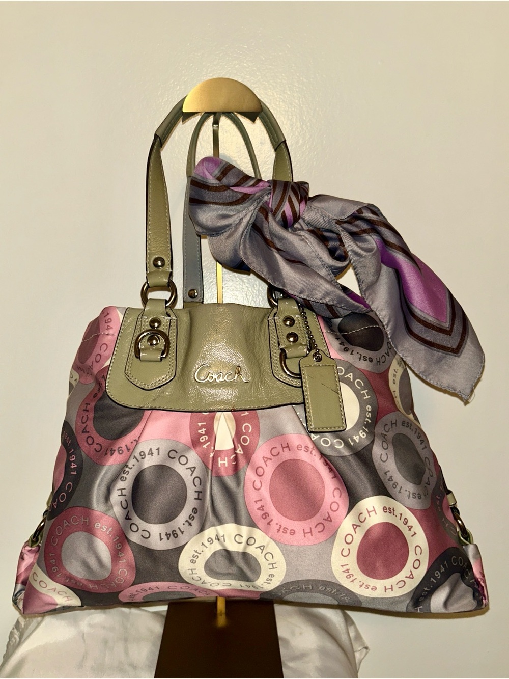 Coach Ashley Snaphead Sateen Satchel !